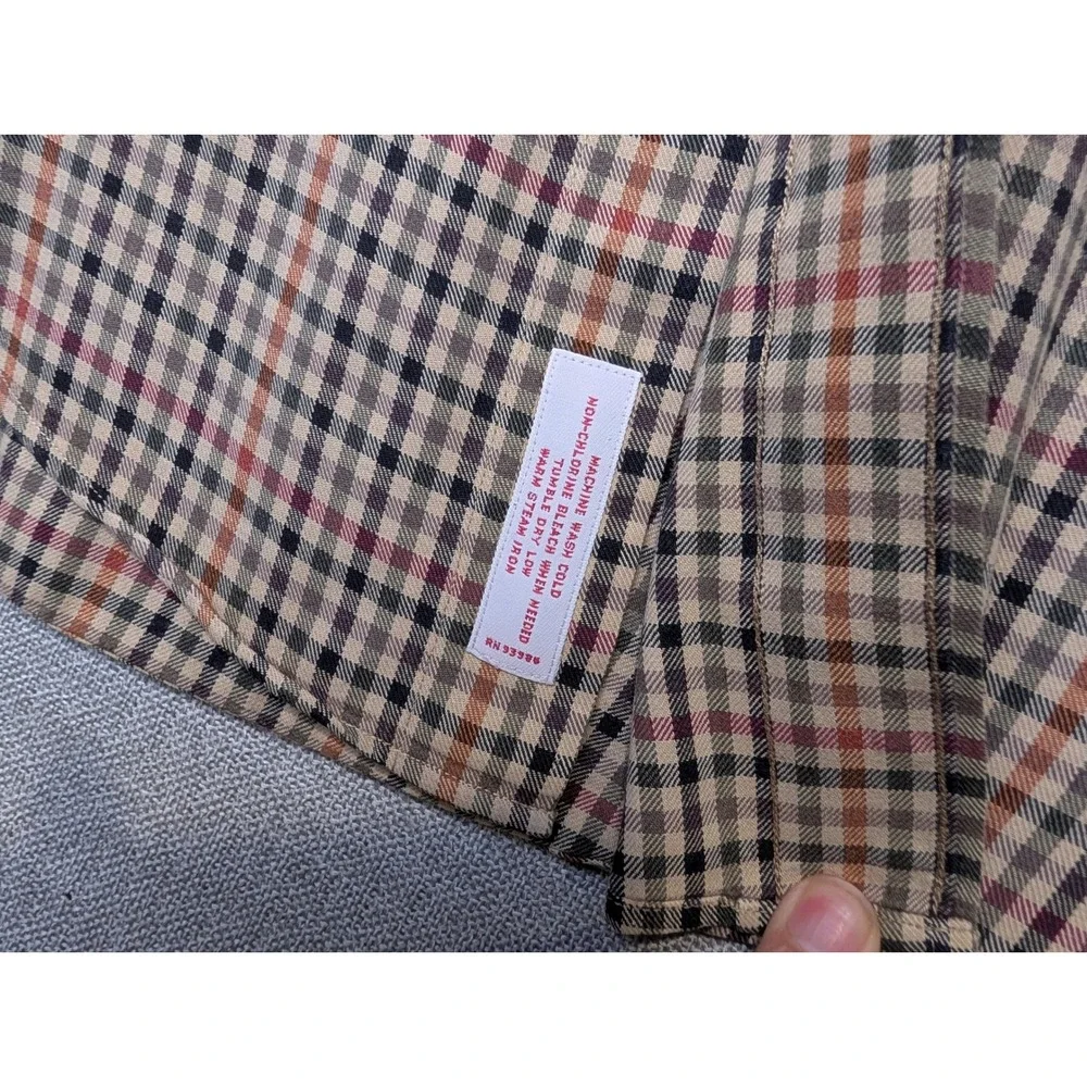 Brooks‎ Brothers Button Down Mens M Multicolor Tattersall Check Wool Flannel - Picture 3 of 8